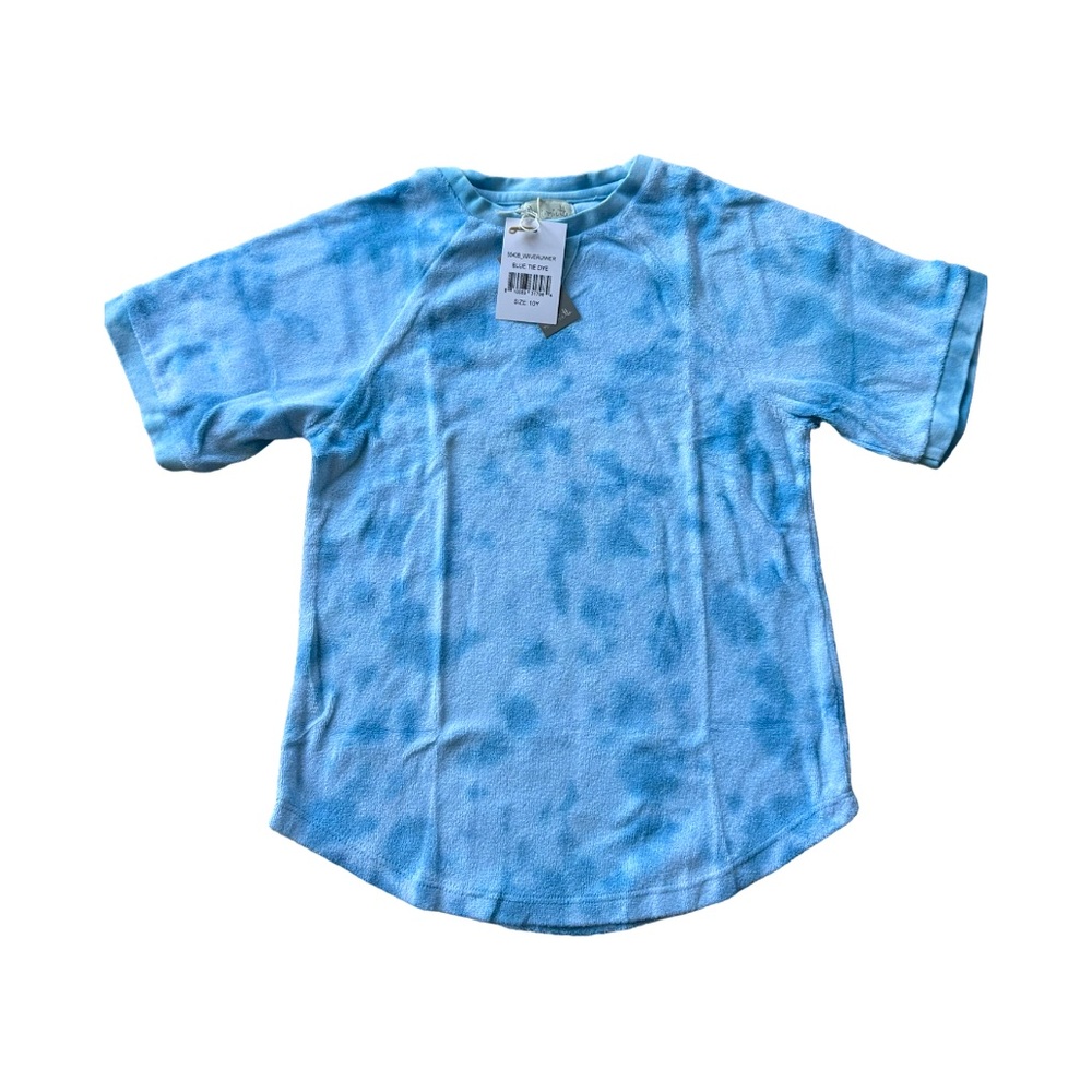 NWT Miki Miette Kids' Sydney Wave Runner Terry Shirt Blue Tie Dye, size 10